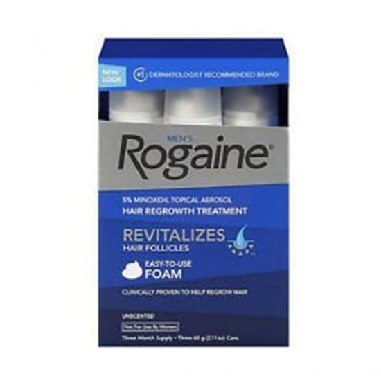 Mens Rogaine Foam Romaine Hair Regrowth Treatment 9/2.11 Oz Cans 9 Month Supply